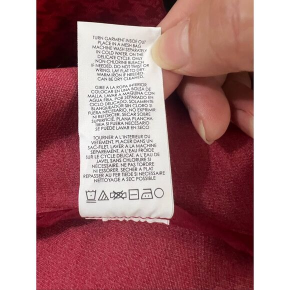 Cabi Celebration Women Jacket Coat Size S Red Houndstooth Ruffle Button Front - Picture 10 of 12